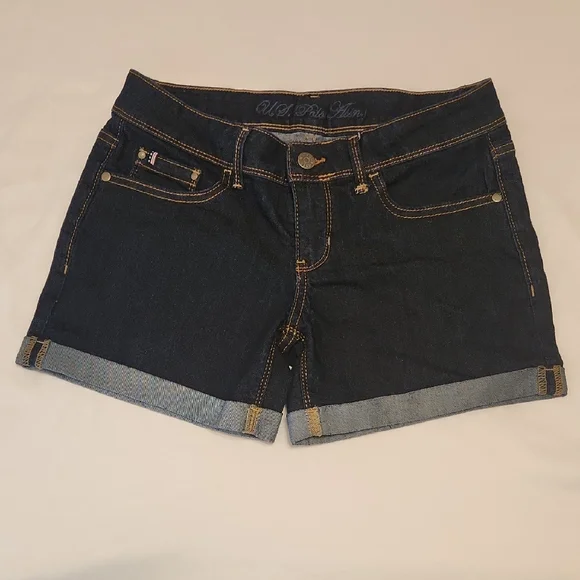 EUC U.S. Polo Assn. Jean Shorts Size 5/6 Dark Blue - Picture 2 of 11